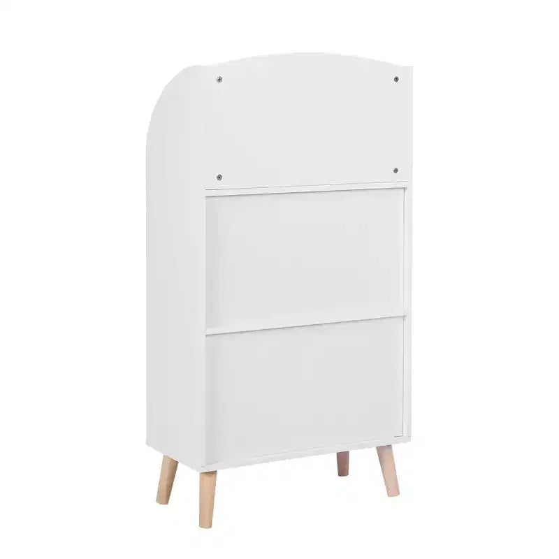 LuxenHome Scaffale libreria per bambini in legno 37,4H con barra anticaduta, libreria bianca per bambini, organizzatori e contenitori per giocattoli