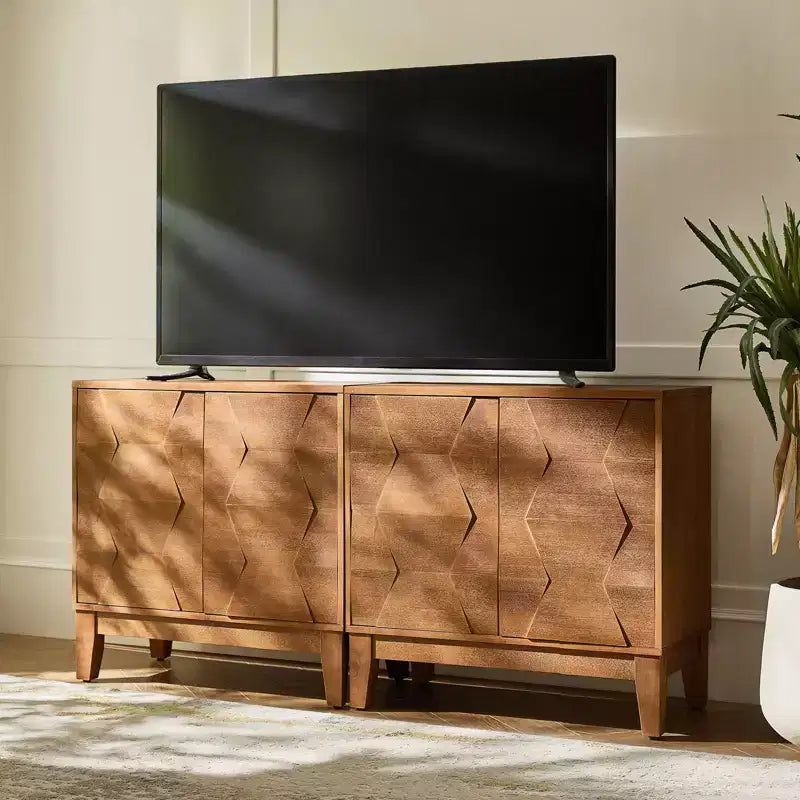 Set di 2 mobili accentati a 2 ante Lucinda da 76 cm con ripiani regolabili | HULALA HOME