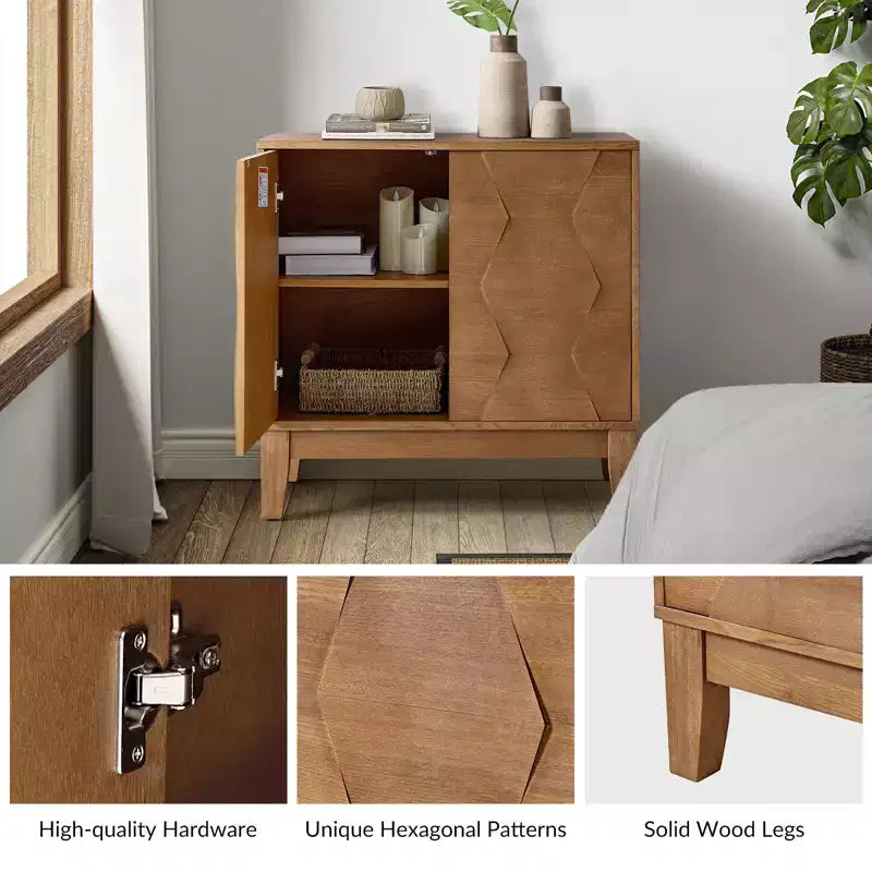 Set di 2 mobili accentati a 2 ante Lucinda da 76 cm con ripiani regolabili | HULALA HOME