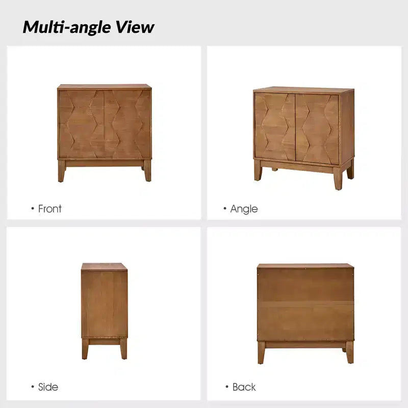 Set di 2 mobili accentati a 2 ante Lucinda da 76 cm con ripiani regolabili | HULALA HOME