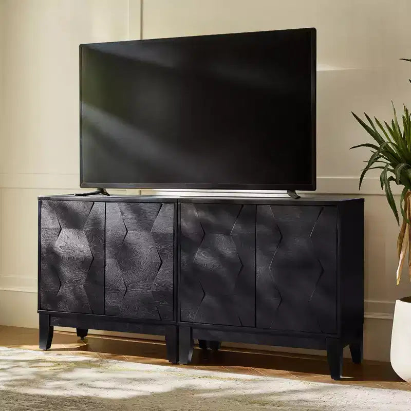 Set di 2 mobili accentati a 2 ante Lucinda da 76 cm con ripiani regolabili | HULALA HOME