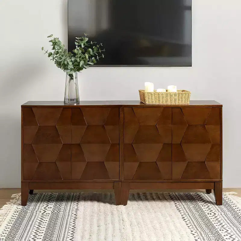 Set di 2 mobili accentati a 2 ante Lucinda da 76 cm con ripiani regolabili | HULALA HOME