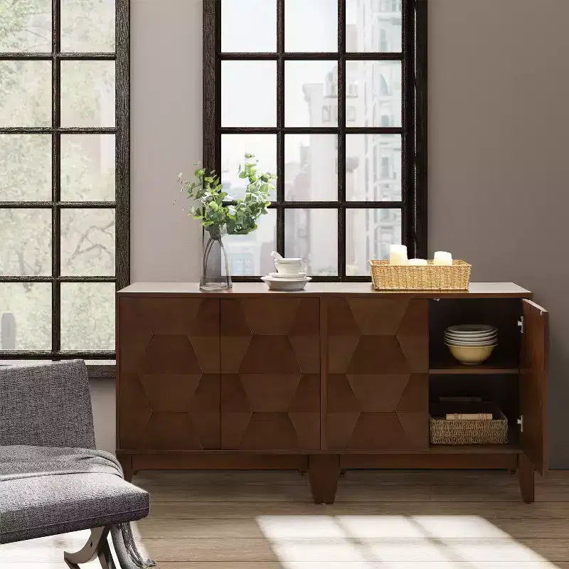 Set di 2 mobili accentati a 2 ante Lucinda da 76 cm con ripiani regolabili | HULALA HOME