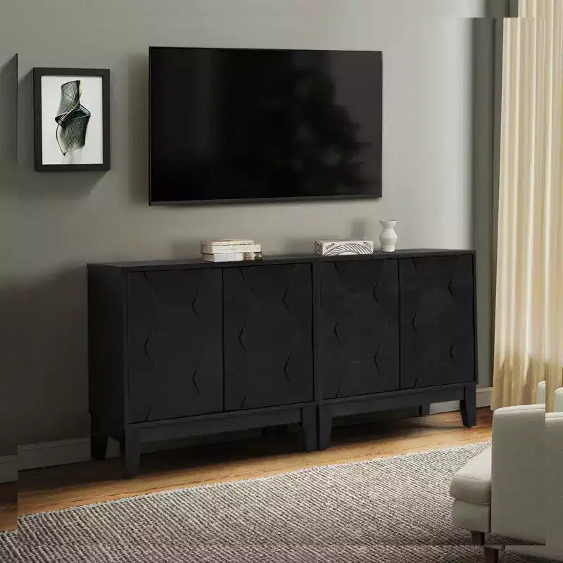 Set di 2 mobili accentati a 2 ante Lucinda da 76 cm con ripiani regolabili | HULALA HOME