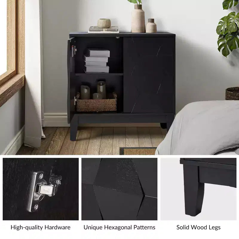 Set di 2 mobili accentati a 2 ante Lucinda da 76 cm con ripiani regolabili | HULALA HOME