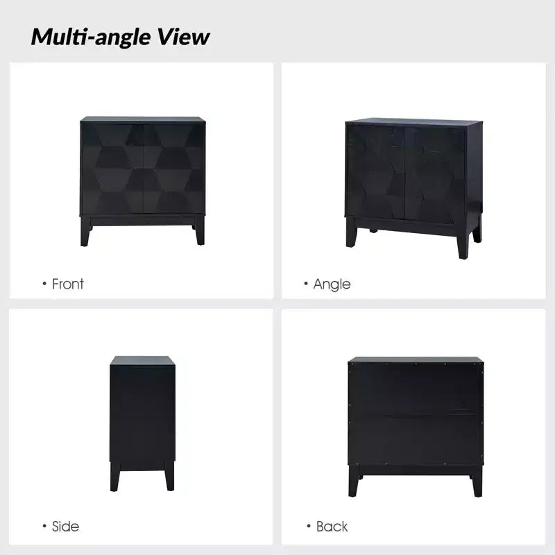 Set di 2 mobili accentati a 2 ante Lucinda da 76 cm con ripiani regolabili | HULALA HOME