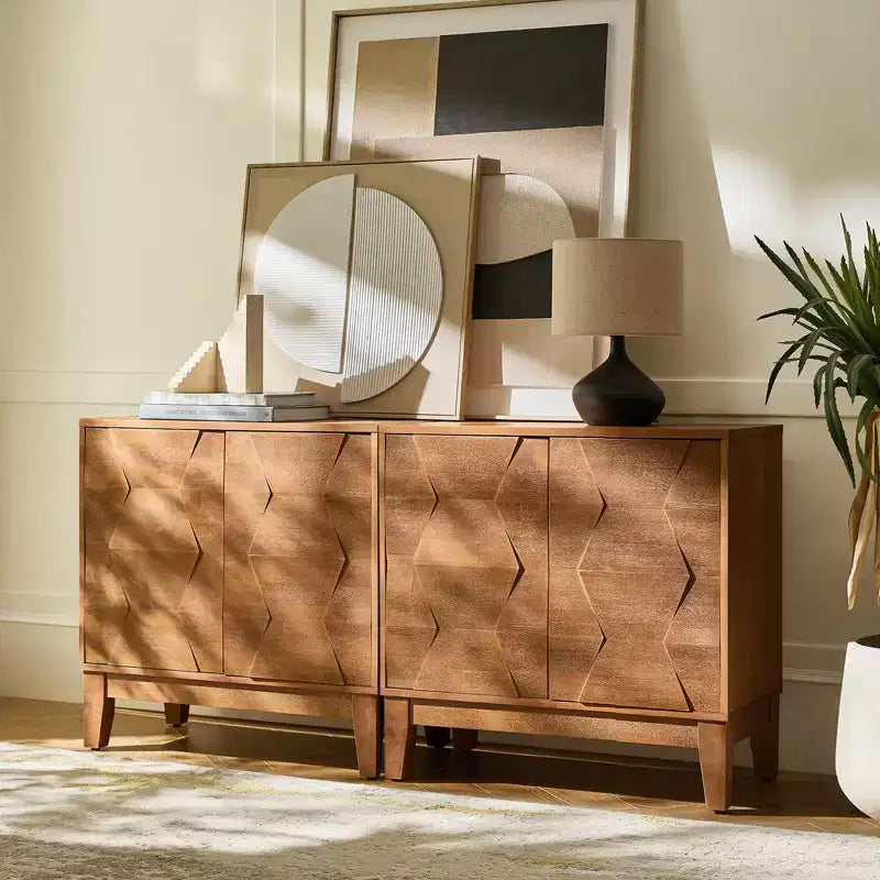 Set di 2 mobili accentati a 2 ante Lucinda da 76 cm con ripiani regolabili | HULALA HOME