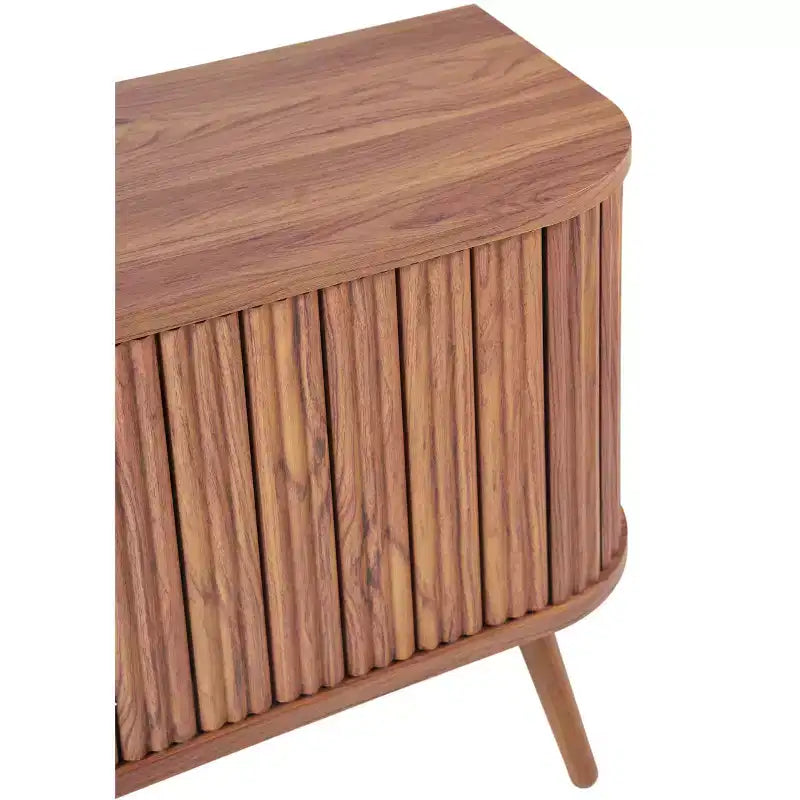JONATHAN Y TVS1001A Damien Mobile TV curvo stile rustico da 70 pollici con cassetto e ante contenitore Adatto a TV fino a 75 pollici con gestione cavi