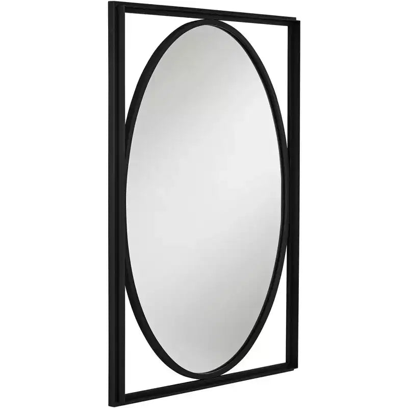 Specchio da parete ovale Uttermost Cameo in raso nero 23 3/4 x 33 3/4