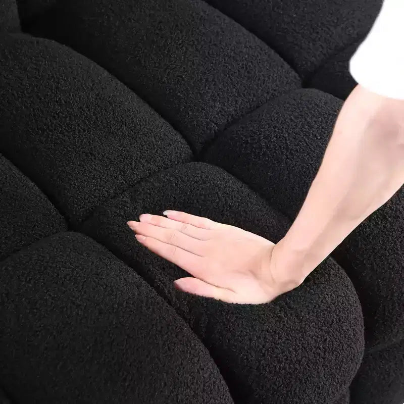 Divano in tessuto bouclé con due cuscini, divano Marshmallow a 3/2 posti - ModernLuxe