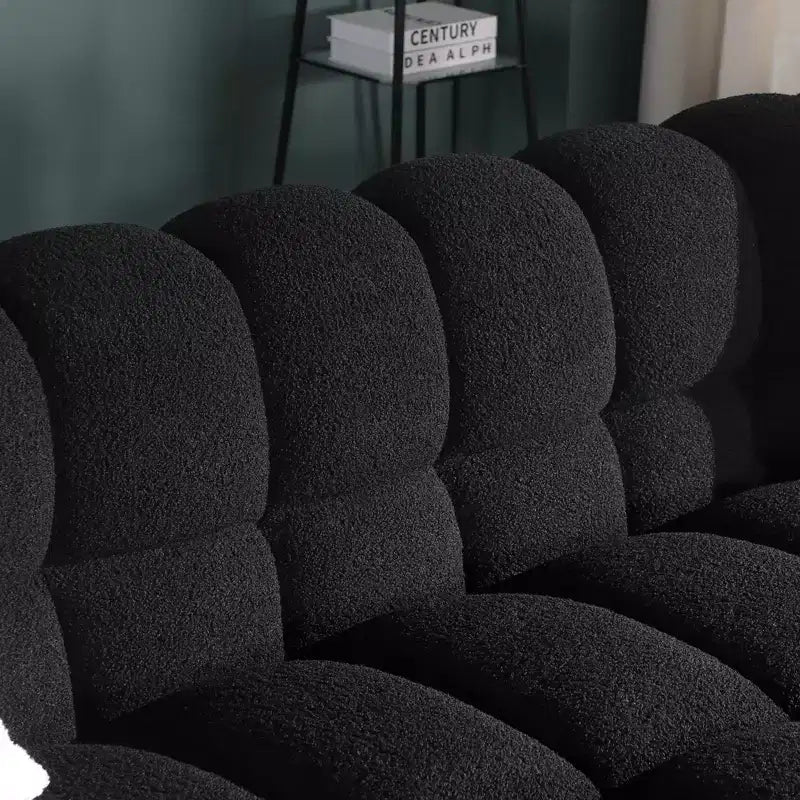Divano in tessuto bouclé con due cuscini, divano Marshmallow a 3/2 posti - ModernLuxe