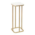 Kate and Laurel Credele Marble and Metal Drink Table, 8x8x22, White