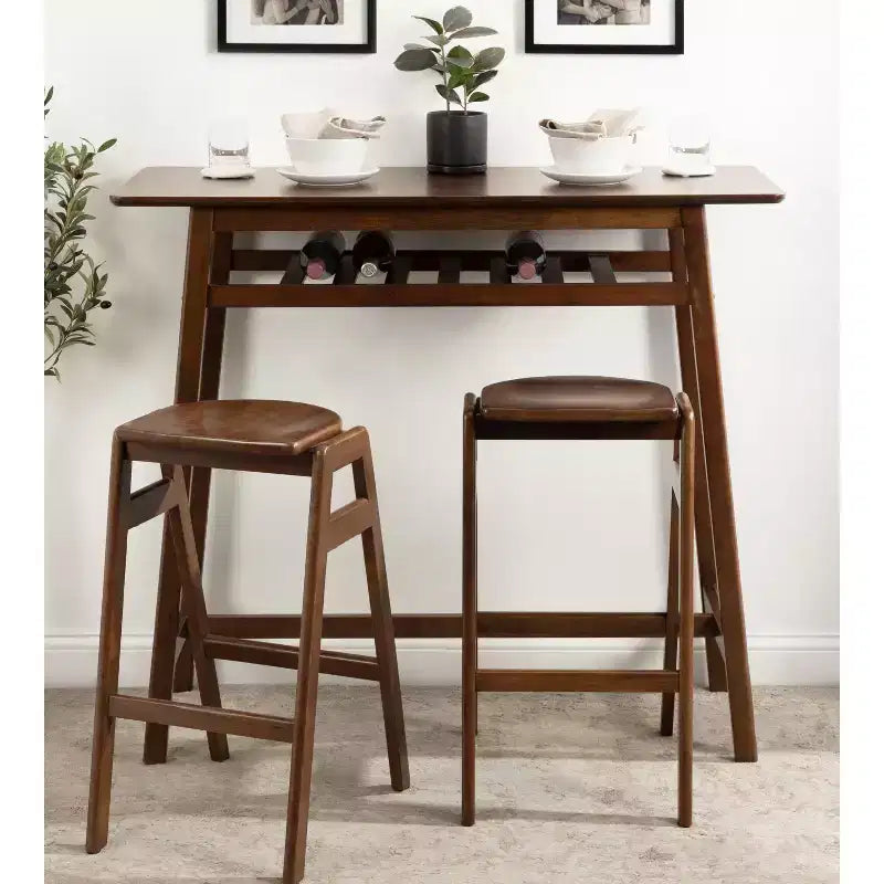 Sgabello da bar in legno Kate e Laurel Morreau, 17x20x29, marrone noce