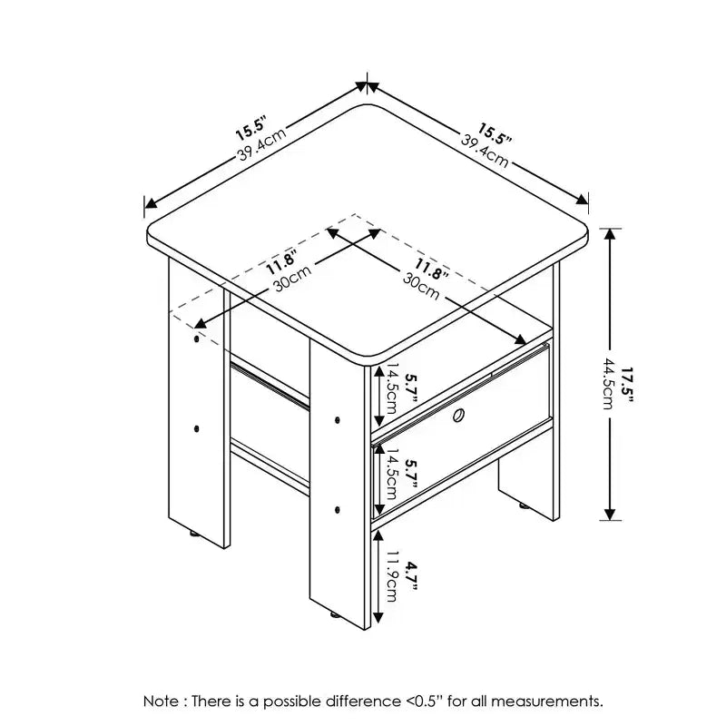 Furinno Comodino Moderno da 1 Pezzo, Tavolino da Notte, Tavolino Laterale per Divano con Cassetto Rimovibile e Ripiano Aperto, Pino Ambrato/Marrone