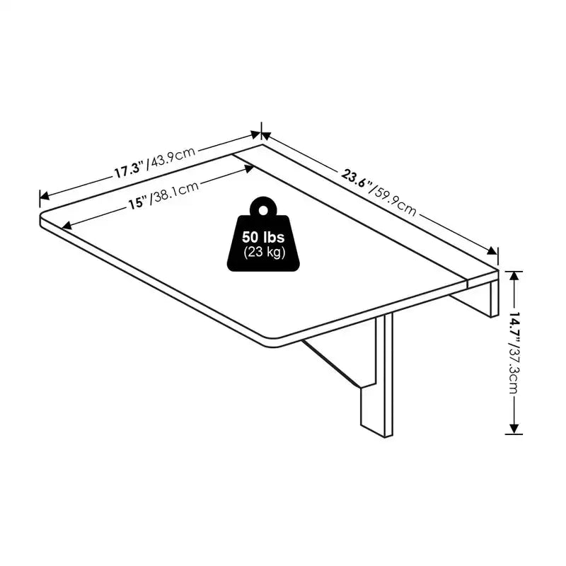 Furinno Scrivania a Parete Flottante per Computer Tavolo da Studio per Ufficio Casa, Bagno, Cucina, Camera da Letto, Sala da Pranzo, Balcone, Espresso