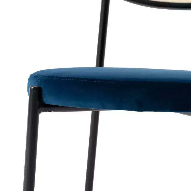 LeisureMod Euston Sedia da pranzo moderna con schienale in vimini e seduta in velluto/pelle, per interni, cucina, sala da pranzo, casa, sedia laterale contemporanea