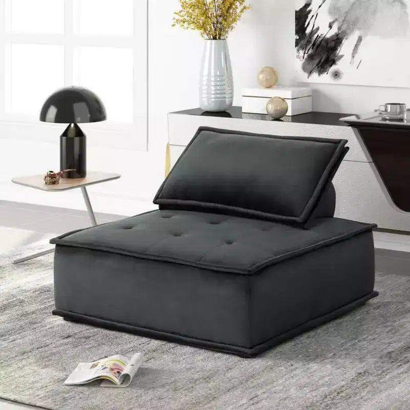HOMLUX Anna Velvet Armless Lounge Chair