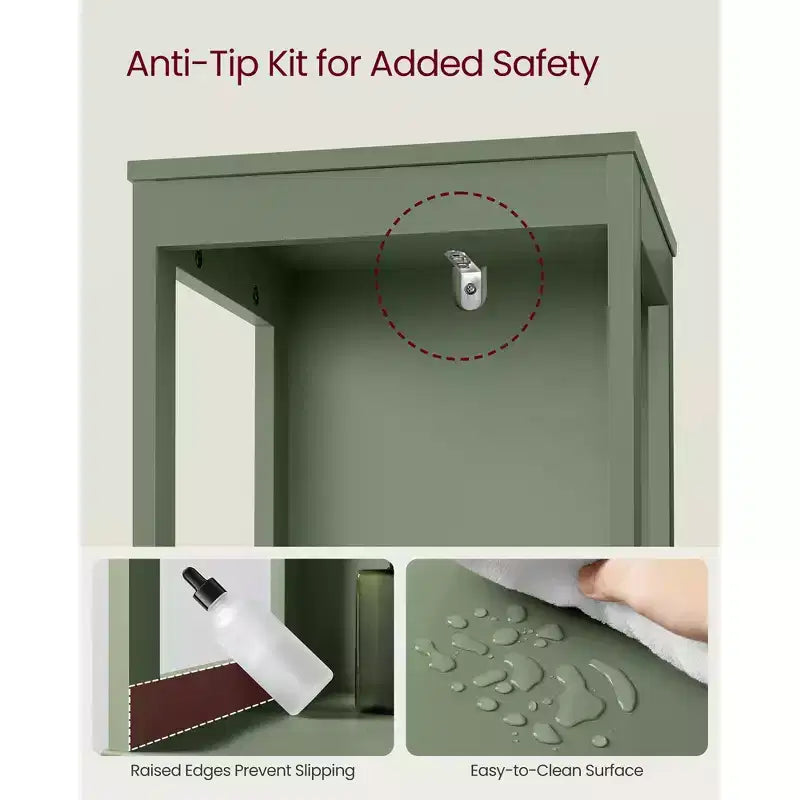 VASAGLE Armadietto a Terra per Bagno, Mobiletto Contenitore per Bagno, Scaffale Organizer, Unità Angolare Multifunzionale a 2 Cassetti