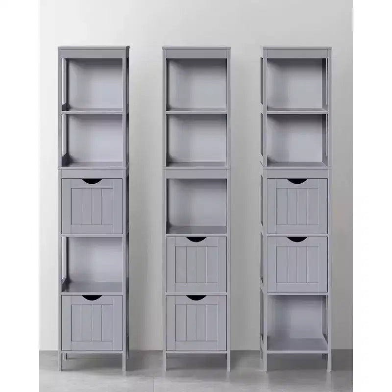VASAGLE Armadietto a Terra per Bagno, Mobiletto Contenitore per Bagno, Scaffale Organizer, Unità Angolare Multifunzionale a 2 Cassetti