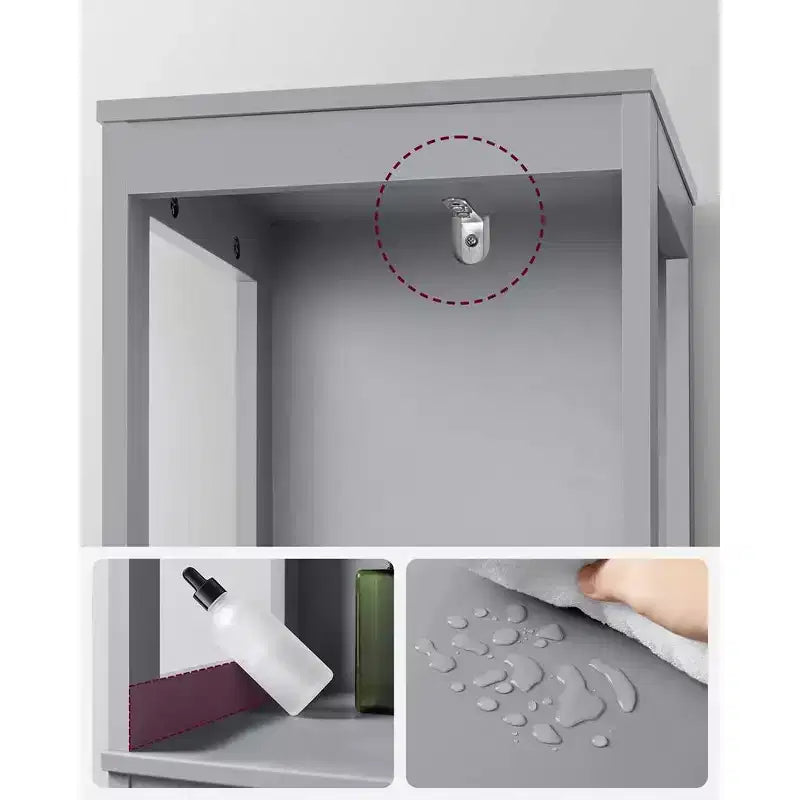 VASAGLE Armadietto a Terra per Bagno, Mobiletto Contenitore per Bagno, Scaffale Organizer, Unità Angolare Multifunzionale a 2 Cassetti