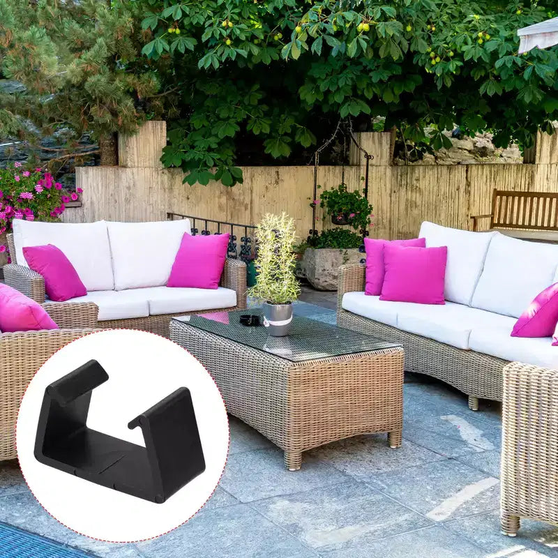 Unique Bargains Clip Fissaggio Sedia Connessione Fissa Mobili da Esterno per Patio, Nero