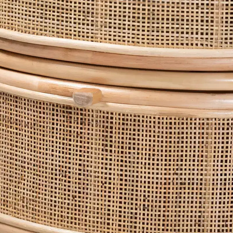 bali & pari Comodino Oleta moderno bohémien con 2 cassetti in rattan marrone naturale