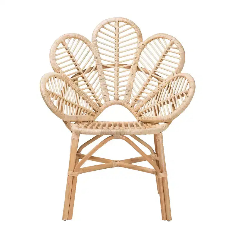 bali & pari Bianca Sedia in Rattan Naturale a Fiori Boho Moderna