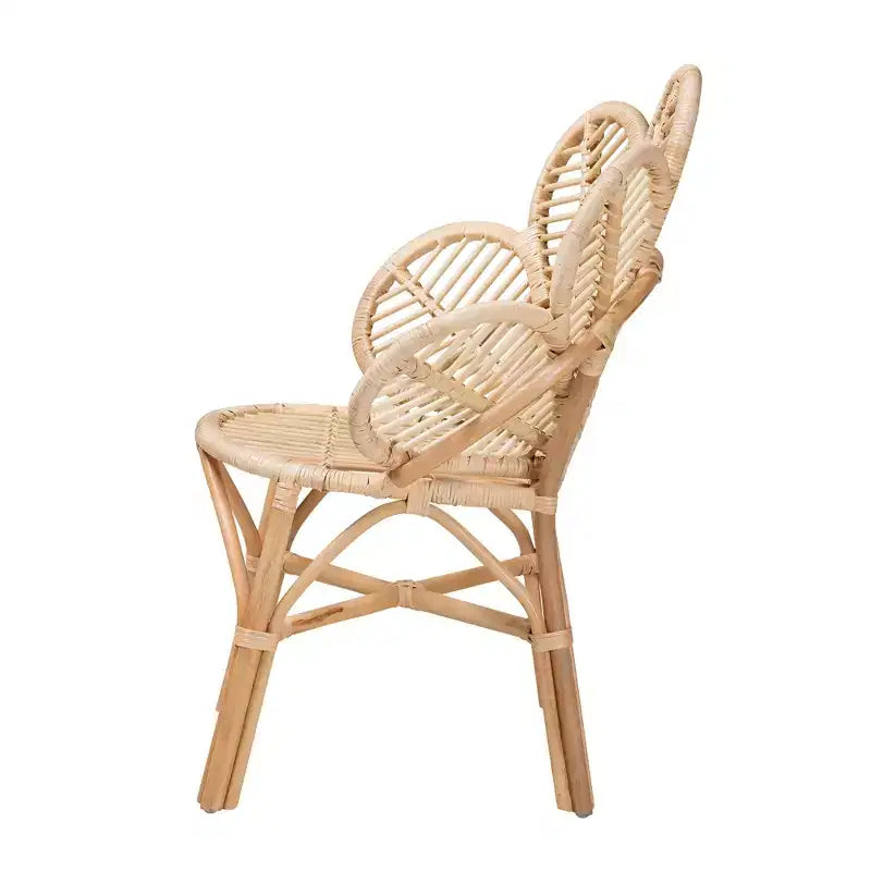 bali & pari Bianca Sedia in Rattan Naturale a Fiori Boho Moderna