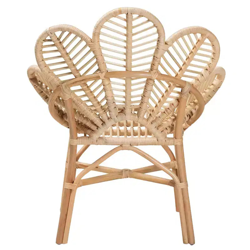 bali & pari Bianca Sedia in Rattan Naturale a Fiori Boho Moderna