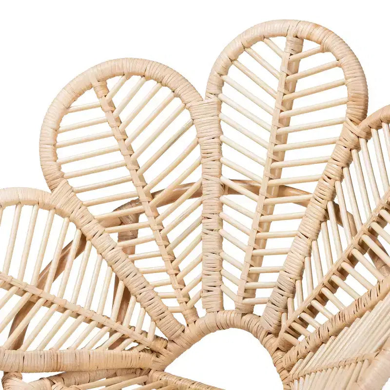 bali & pari Bianca Sedia in Rattan Naturale a Fiori Boho Moderna
