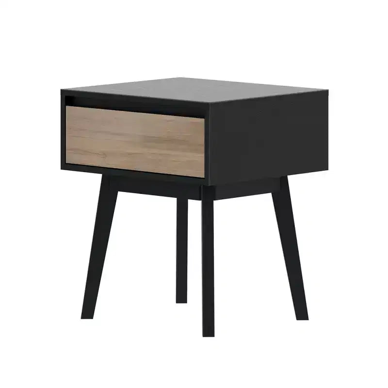 Max & Lily Comodino scandinavo, Comodini laterali in legno con cassetto portaoggetti per camera da letto