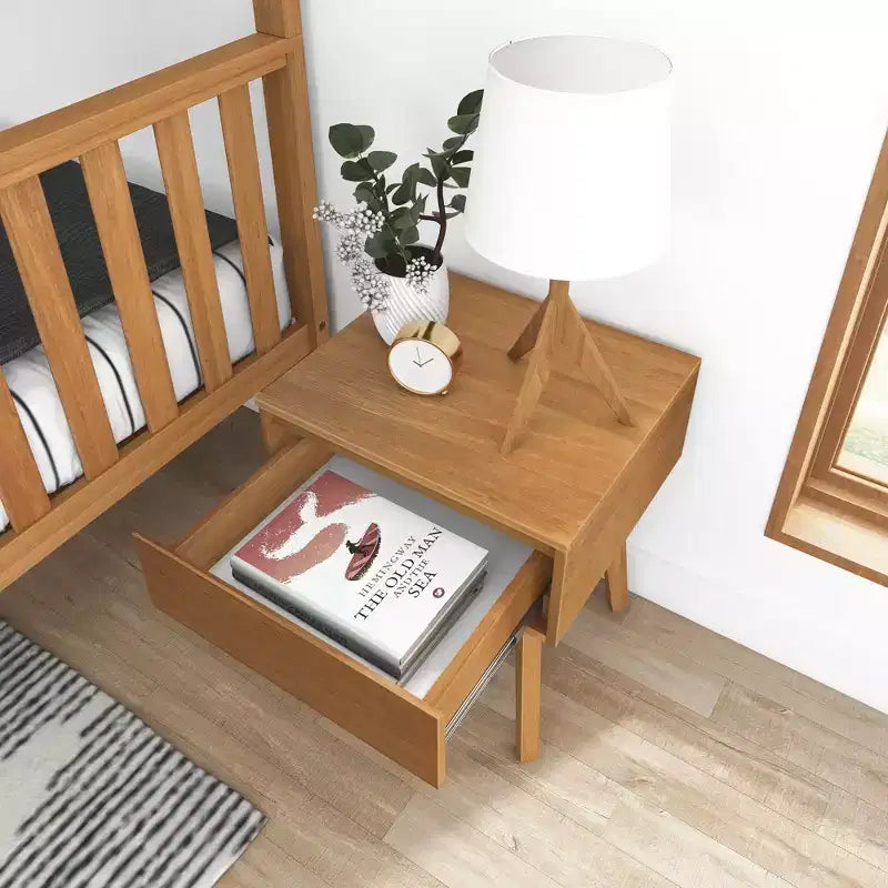 Max & Lily Comodino scandinavo, Comodini laterali in legno con cassetto portaoggetti per camera da letto