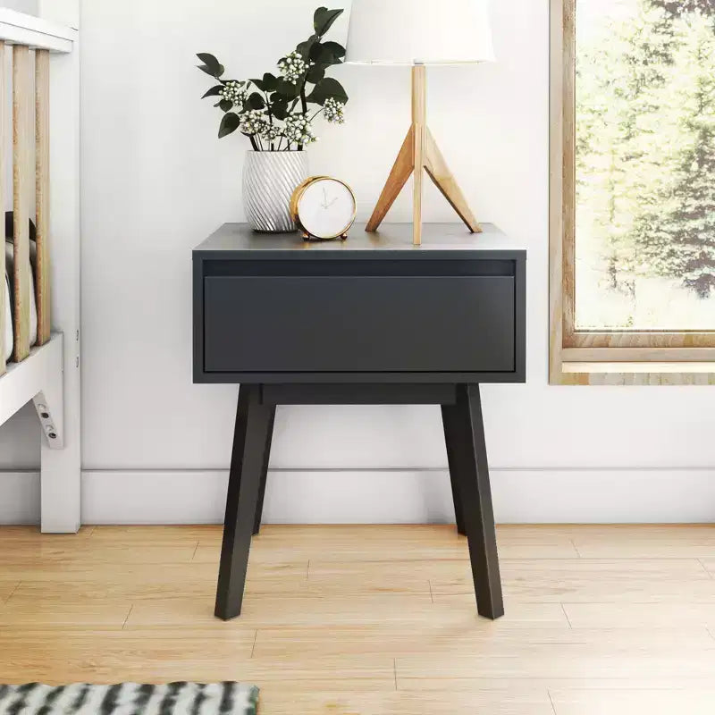 Max & Lily Comodino scandinavo, Comodini laterali in legno con cassetto portaoggetti per camera da letto
