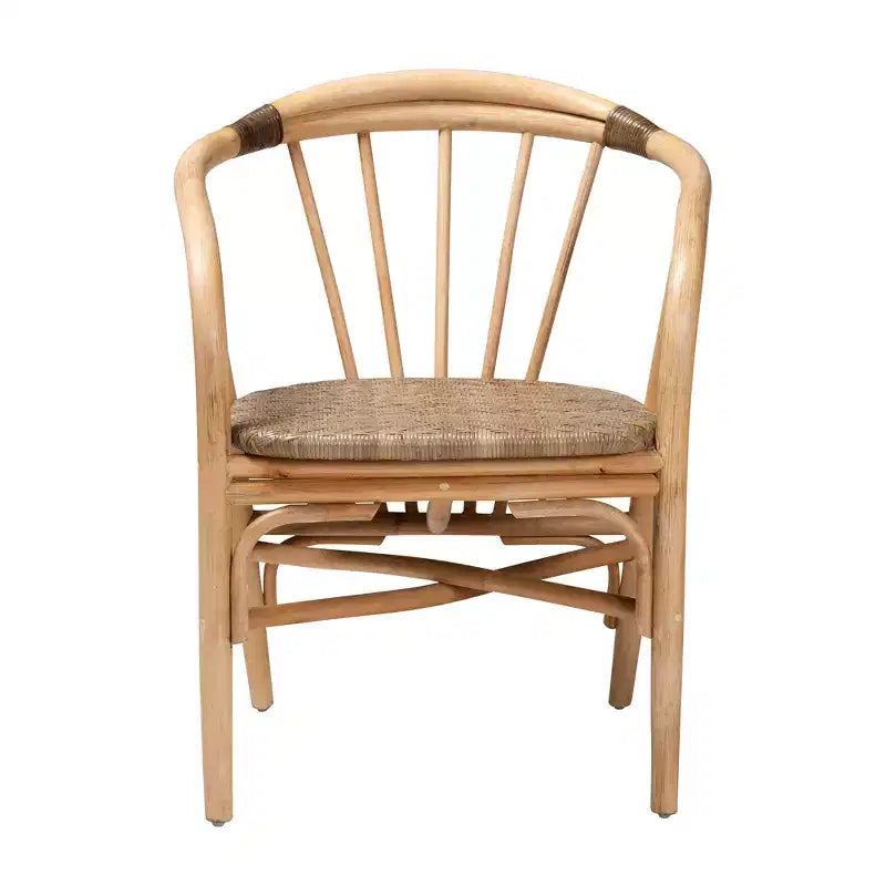 Sedia da pranzo in rattan naturale bali & pari Kyoto Modern Bohemian marrone