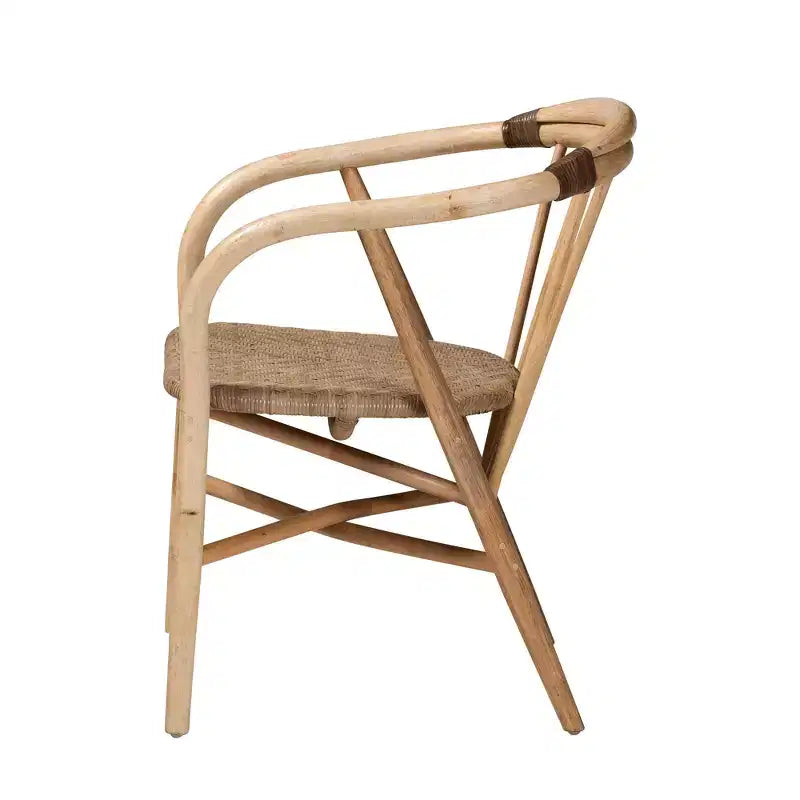 Sedia da pranzo in rattan naturale bali & pari Kyoto Modern Bohemian marrone