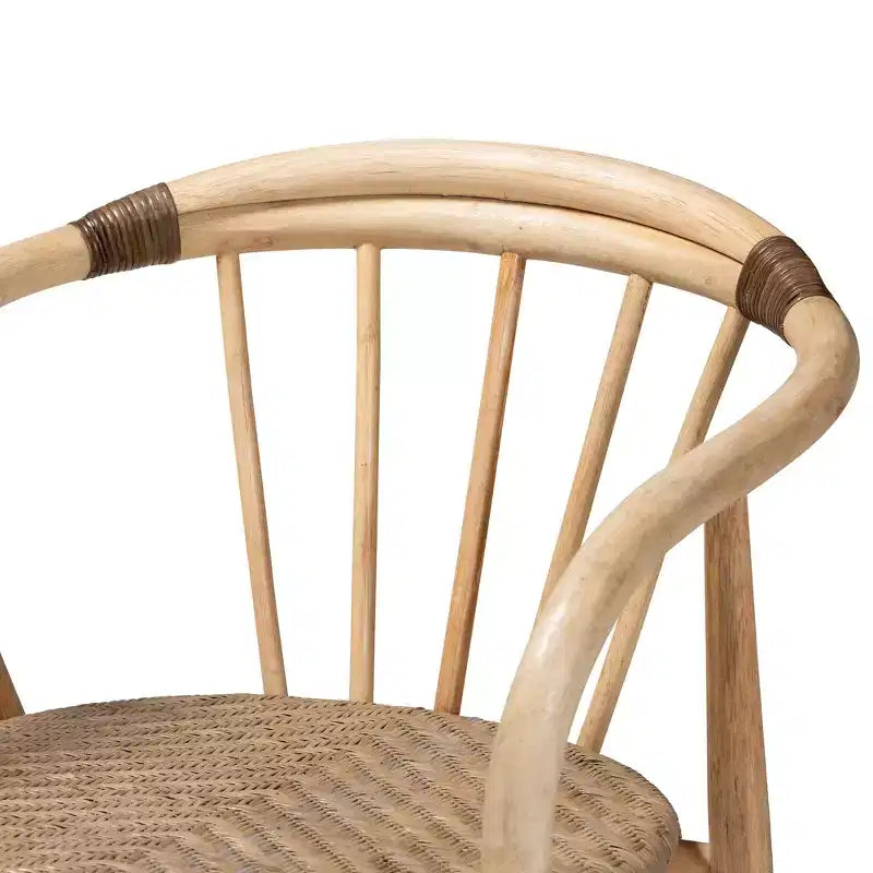 Sedia da pranzo in rattan naturale bali & pari Kyoto Modern Bohemian marrone