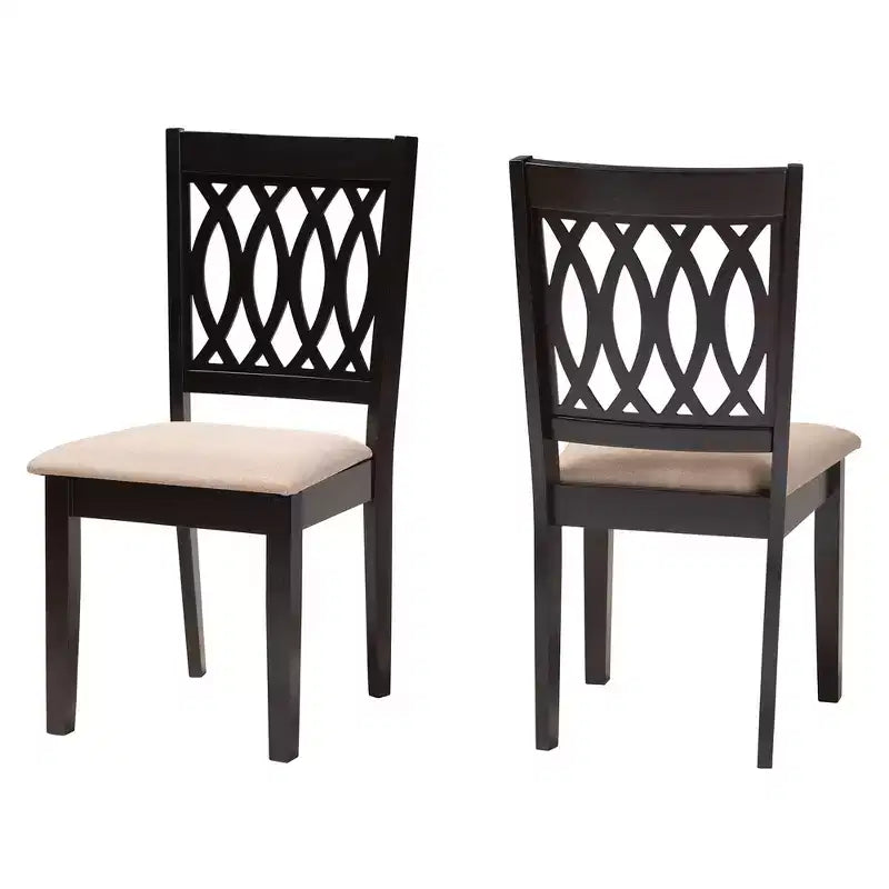Set di sedie da pranzo Baxton Studio Florencia moderne in tessuto e legno