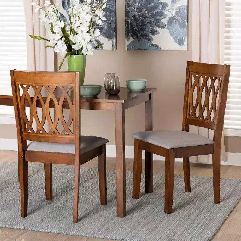 Set di sedie da pranzo Baxton Studio Florencia moderne in tessuto e legno