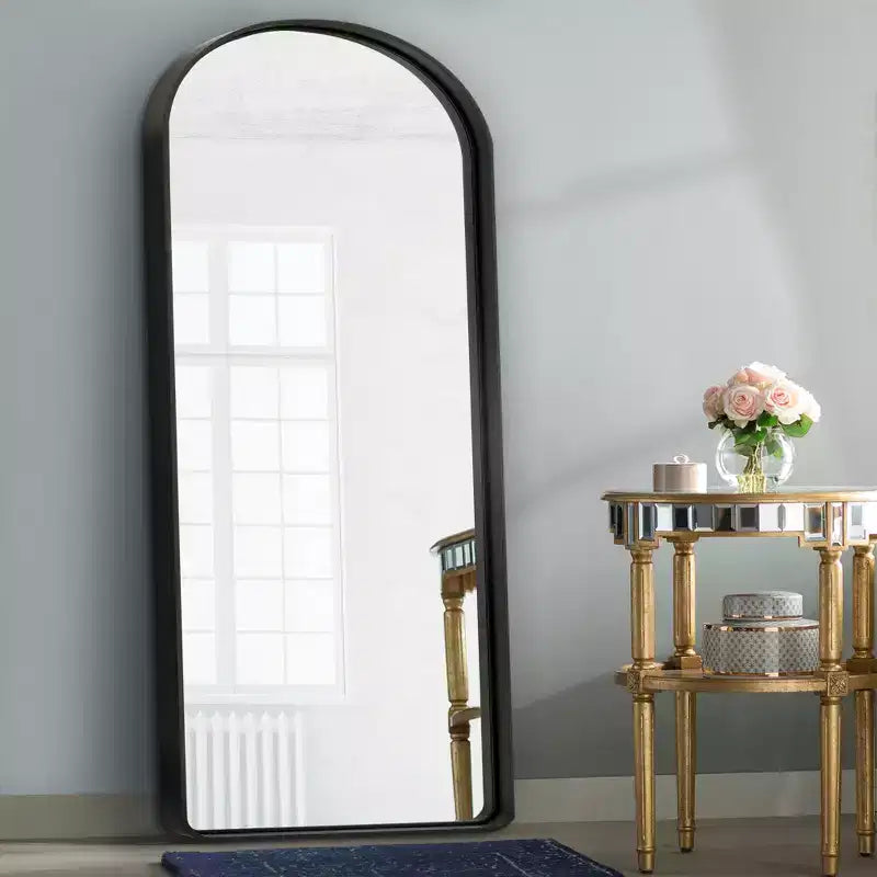 Dovelina Specchio da Parete ad Arco con Cornice in Metallo Specchio a Figura Intera Specchio da Appoggio Specchio Grande