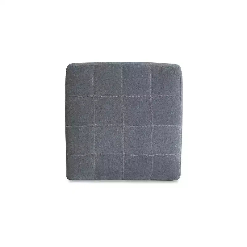 Pouf accentato contemporaneo oversize quadrato Marleton di Signature Design by Ashley con imbottitura rigida e finitura in finto legno a vista, blu denim