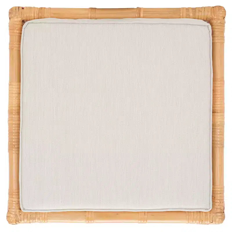 Pouf in Rattan Larroux con Cuscino - SEA7044 - Miele/Bianco - Safavieh
