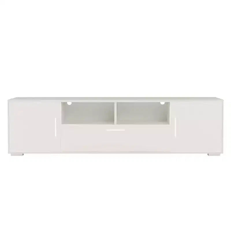 Mobile TV elegante da 62,99 pollici con striscia luminosa a LED, scomparti aperti e maniglia in metallo, centro multimediale per TV da 69 pollici 4W - ModernLuxe
