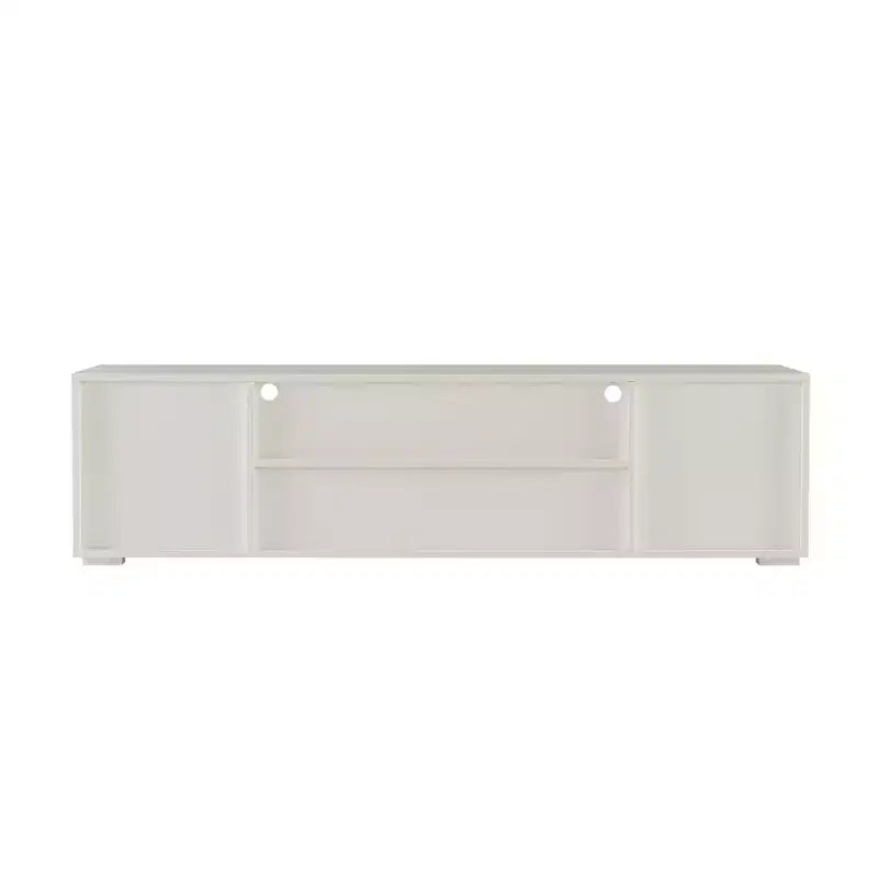 Mobile TV elegante da 62,99 pollici con striscia luminosa a LED, scomparti aperti e maniglia in metallo, centro multimediale per TV da 69 pollici 4W - ModernLuxe