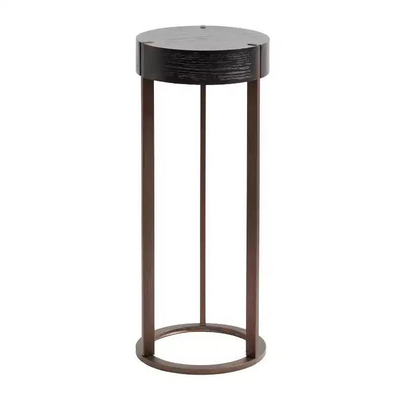 Kate and Laurel Rovin Drink Table Wood and Metal, 9x9x22, Black