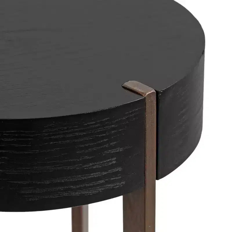 Kate and Laurel Tavolino Rovin in Legno e Metallo, 22.86x22.86x55.88 cm, Nero