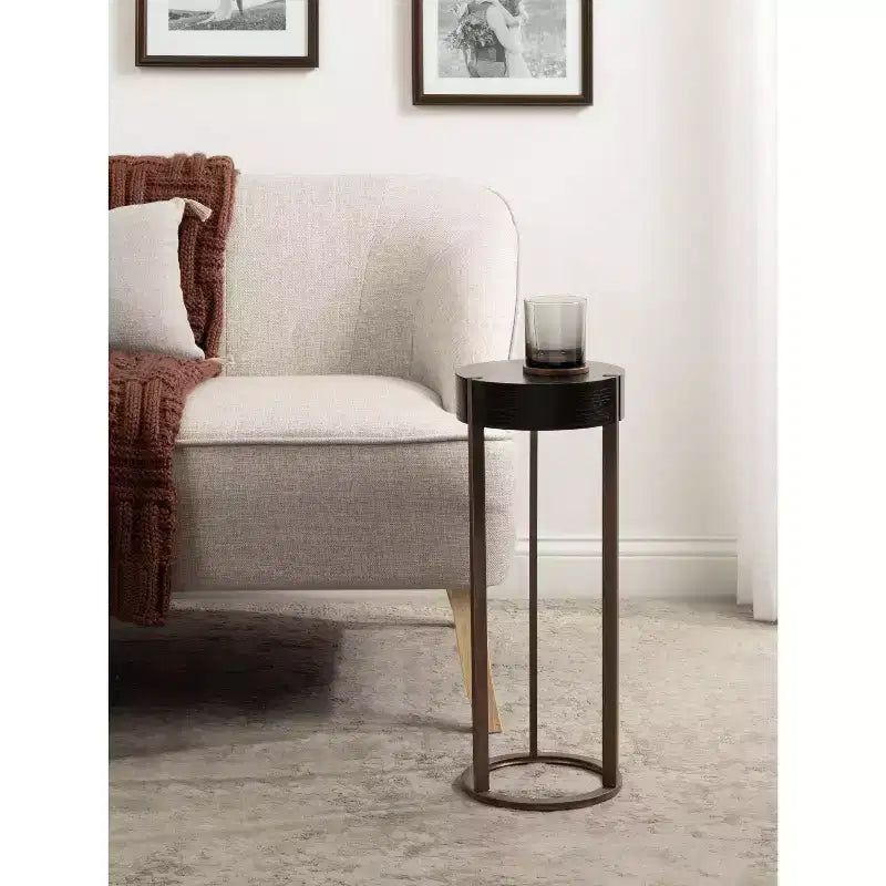 Kate and Laurel Tavolino Rovin in Legno e Metallo, 22.86x22.86x55.88 cm, Nero