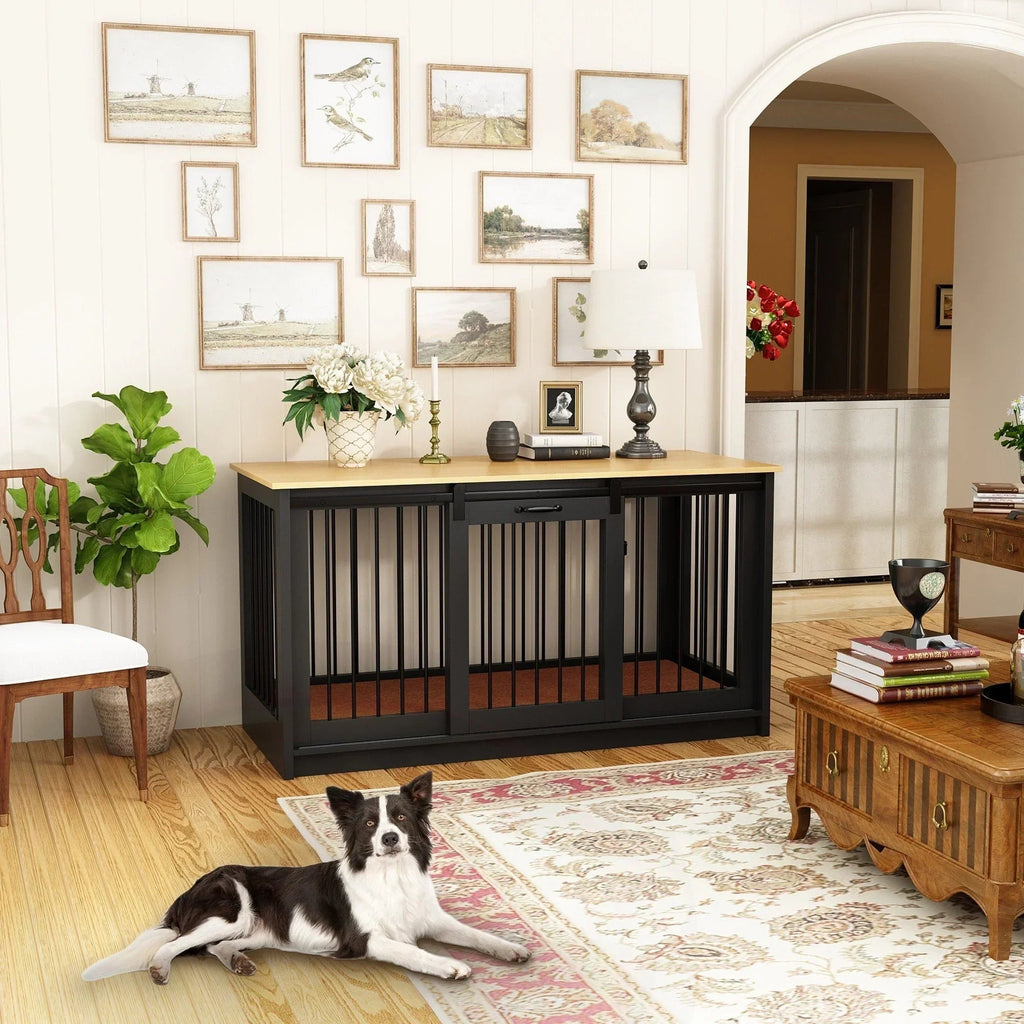 Pet Residence with Iron Tube Reinforcement Stylish & Sturdy Dog Crate