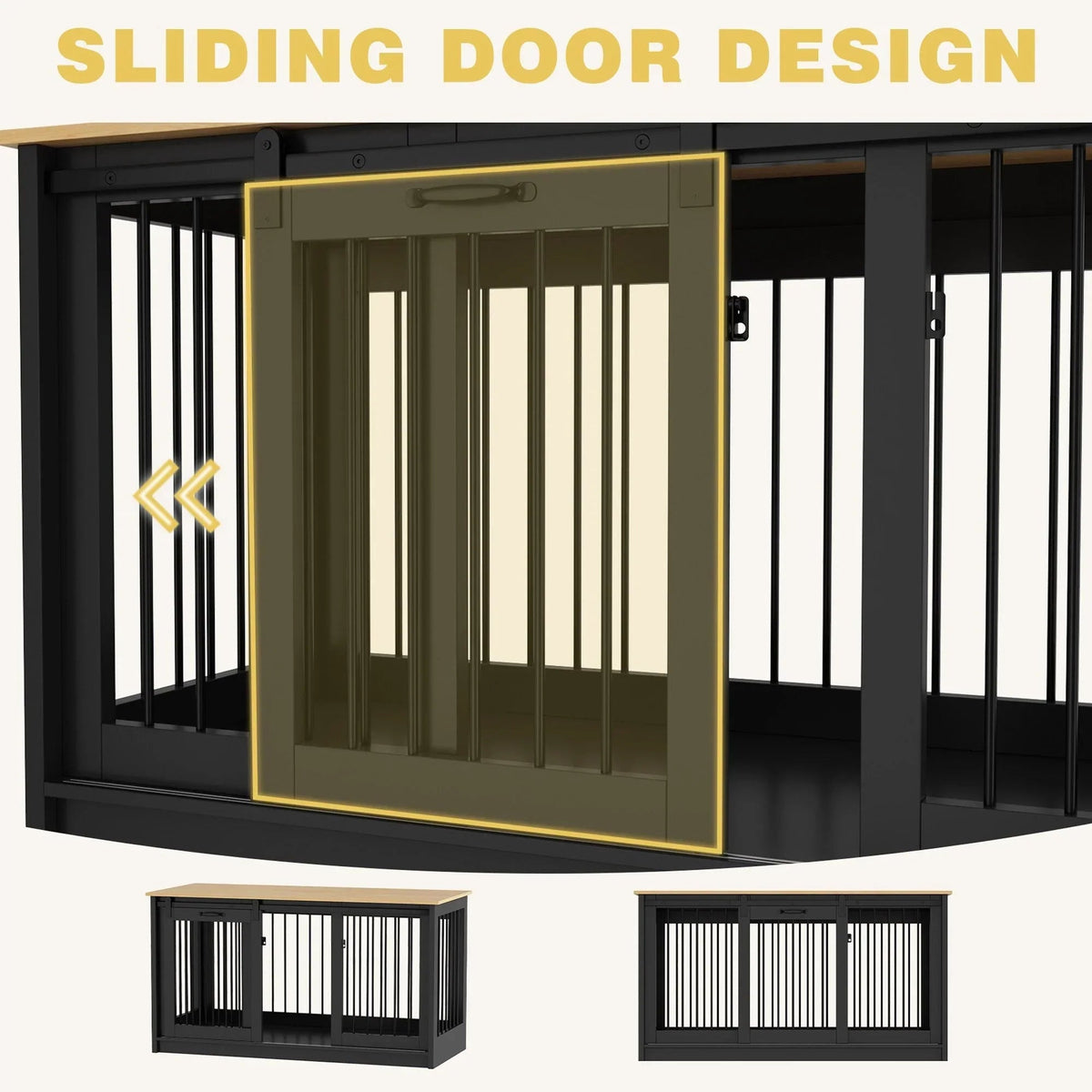 Pet Residence with Iron Tube Reinforcement Stylish & Sturdy Dog Crate